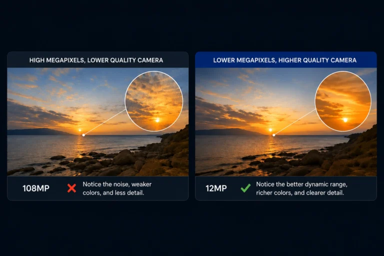 Camera quality comparison between 108MP and 12MP smartphones