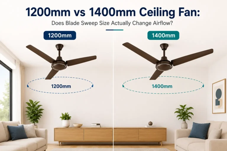 1200mm vs 1400mm ceiling fan blade sweep comparison