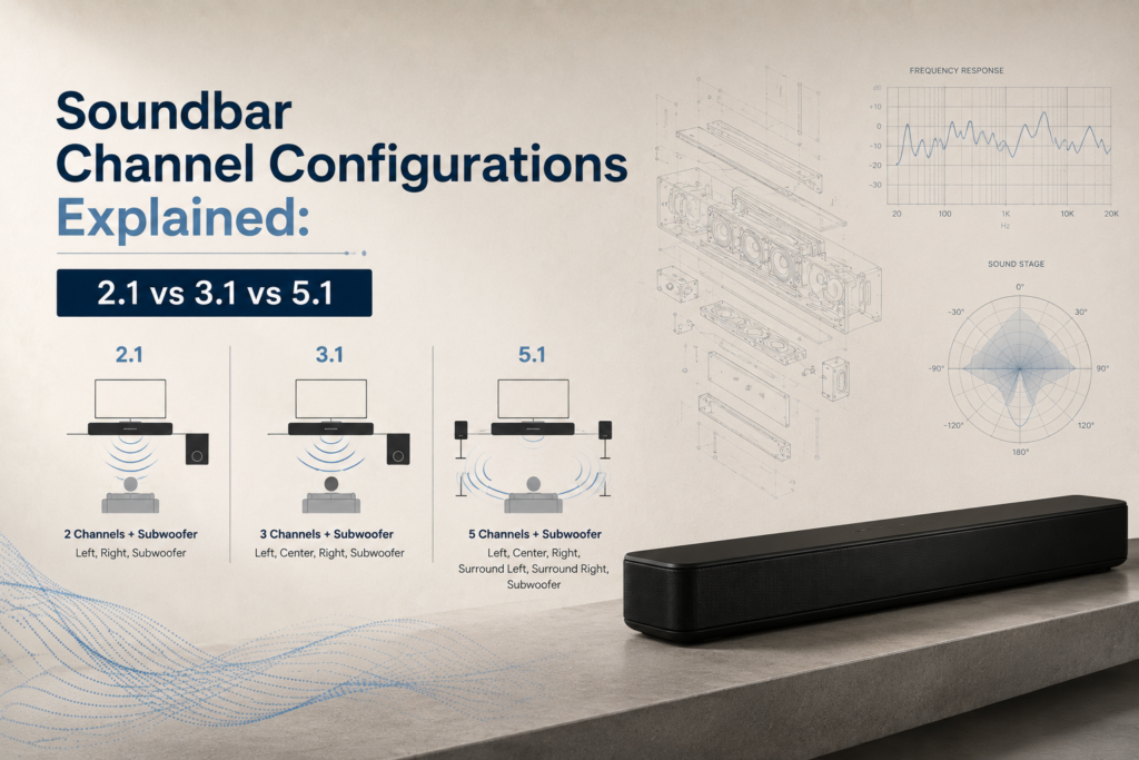 Soundbar Channel Configurations Explained: 2.1 vs 3.1 vs 5.1 