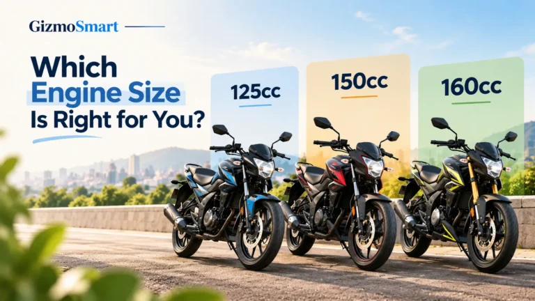 125cc vs 150cc vs 160cc bikes comparison featuring three motorcycles for different riding needs and performance levels.