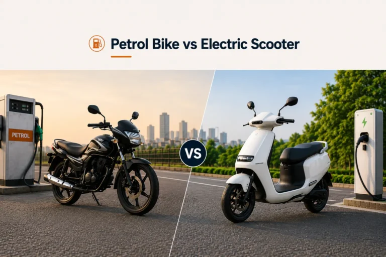 Petrol bike and electric scooter comparison for daily commuting costs