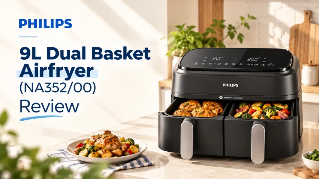 Philips 9L Dual Basket Airfryer (NA352/00) Review 