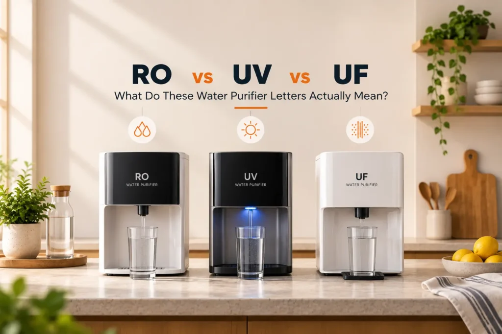 RO vs UV vs UF: What Do These Water Purifier Letters Actually Mean? 