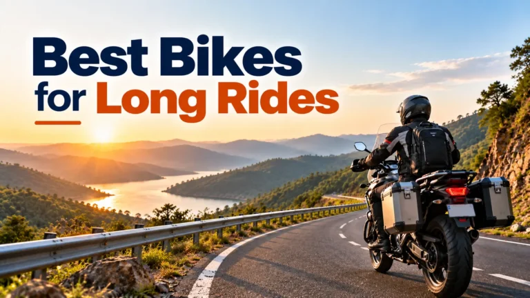 Best bikes for long rides on a scenic mountain road at sunset.
