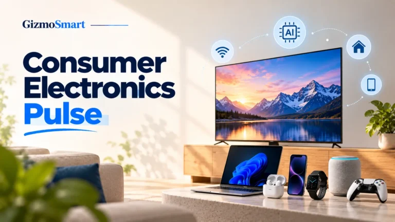 Consumer Electronics Pulse newsletter featuring AI technology, smart TVs, smartphones, laptops, wearables, and connected devices.
